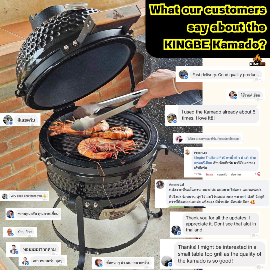 เตาถ่านบาร์บีคิว KINGBE KAMADO 13 นิ้ว สีดำ_6